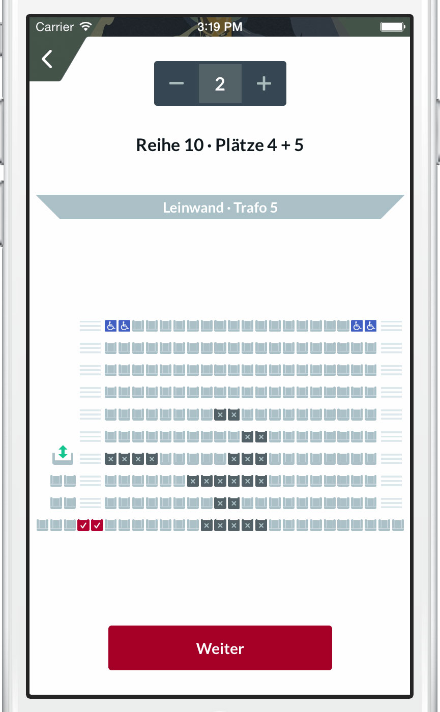 Visual seat selection static